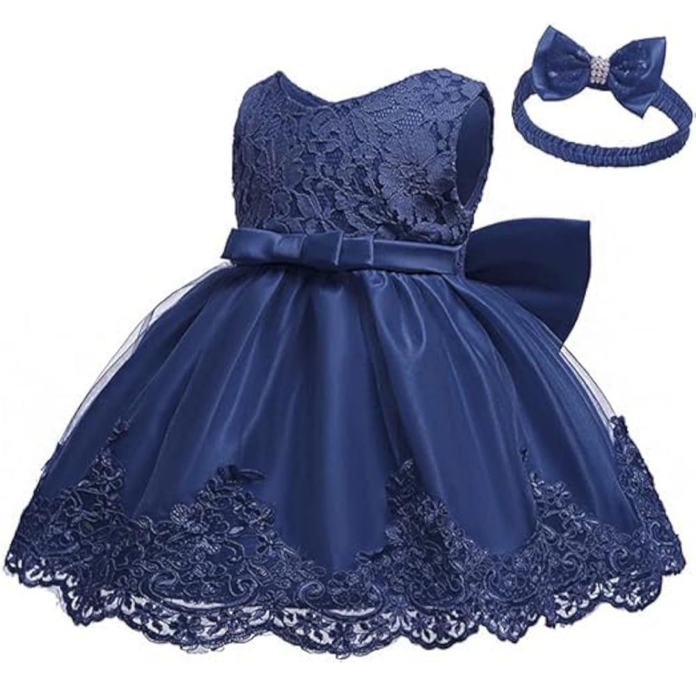 Blue lace toddler dress 18M